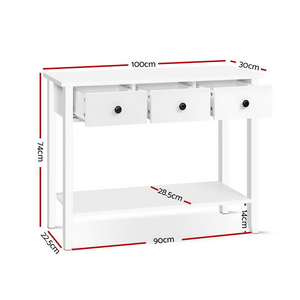 NNEDSZ Hallway Console Table Hall Side Entry 3 Drawers Display White Desk Furniture
