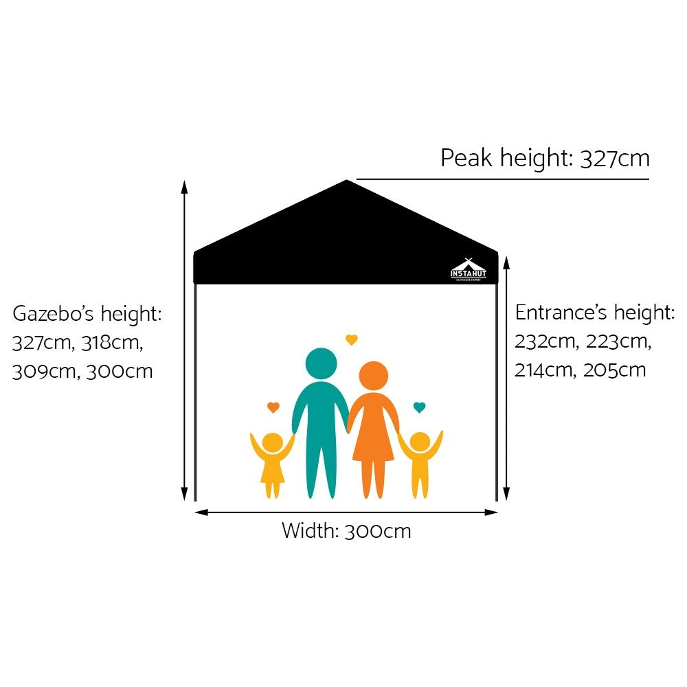 NNEDSZ Pop Up Marquee 3x3m Outdoor Tent Folding Wedding Gazebos Black