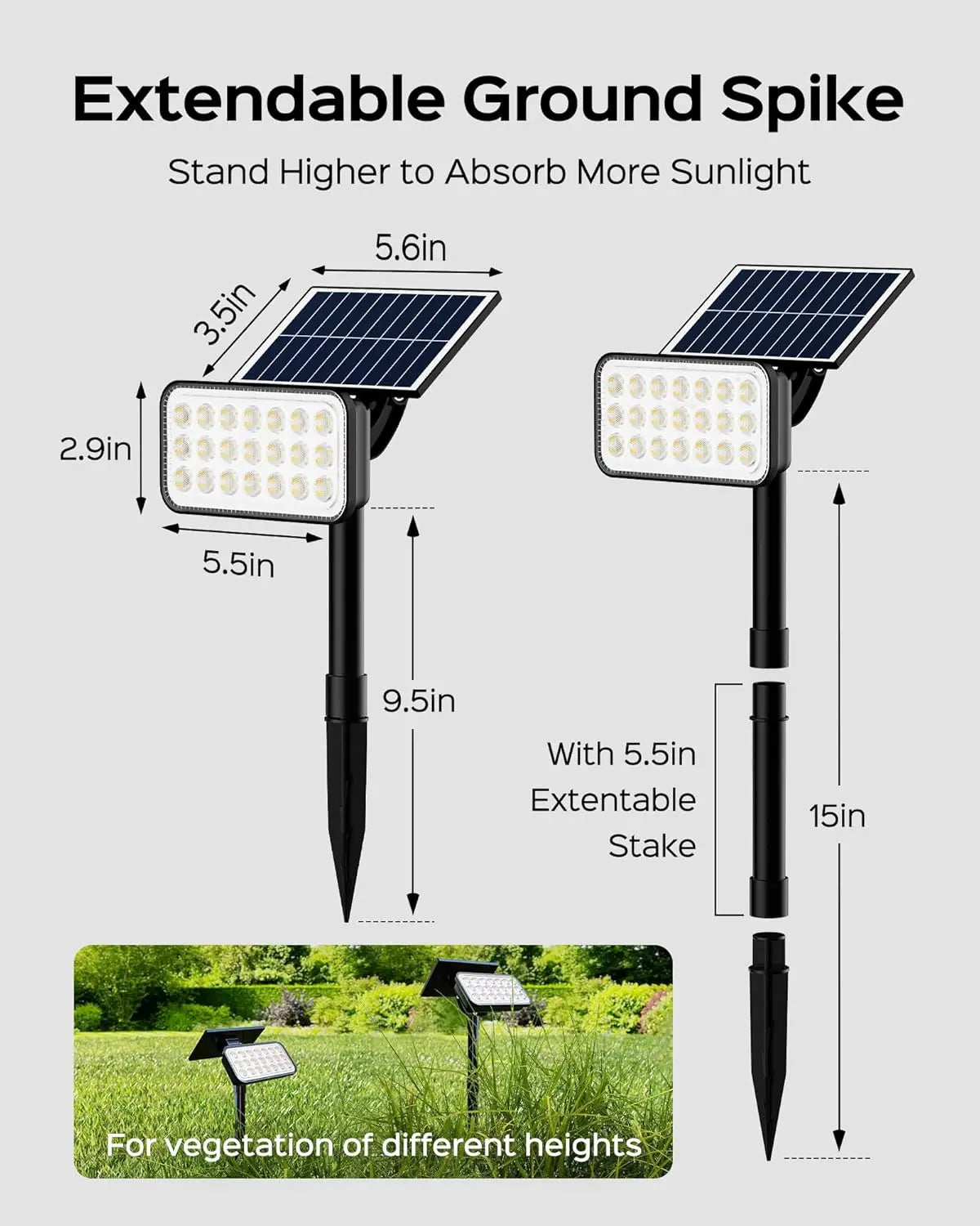 84-LED Solar Spotlights with 5 Modes, 360° Adjustable, IP65 Waterproof for Yard and Garden, 4 Pack