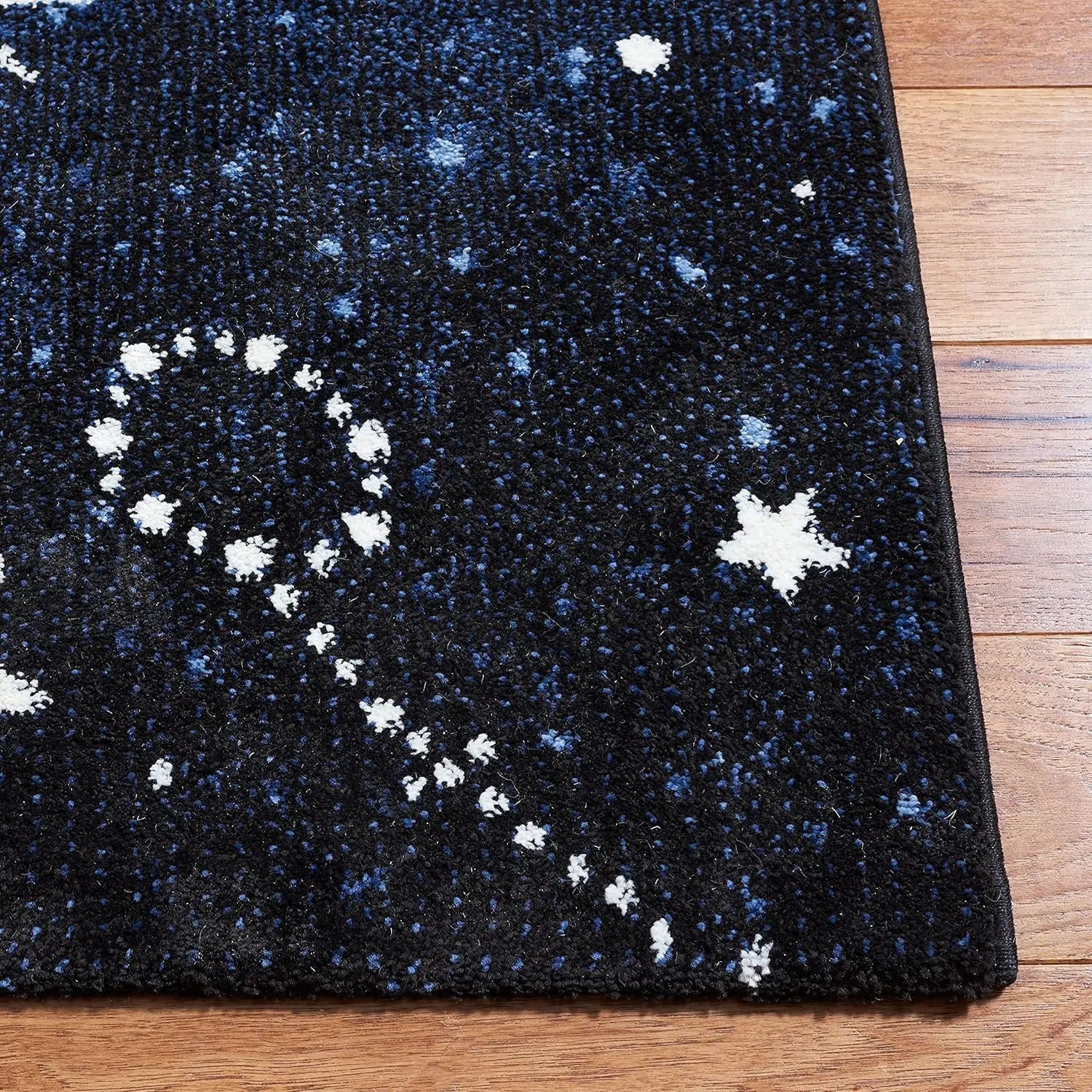 Kids' Playroom Rug 6'7" x 9', Dark & Light Blue, Non-Shedding & Easy Clean for High Traffic Areas