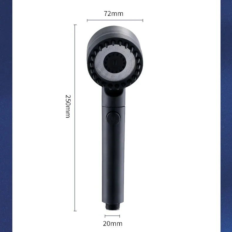 3-Mode Adjustable High Pressurized Filter Shower Head with Massage Brush Rain Faucet - Bathroom Shower Accessories