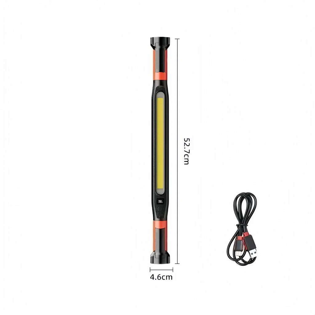 High Lumen Rechargeable LED Work Light Ideal for Car Emergency Repair Powerful Magnetic Flashlight with Hooks and Magnetic Base