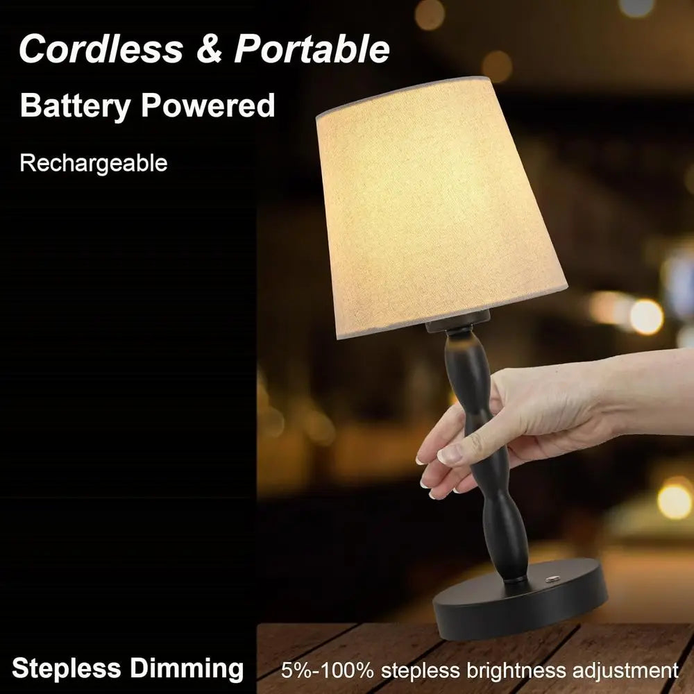 CASTLELIE Portable CordlTable Lamp,Touch Desk Lamp Rechargeable Battery Powered, 3-Level BrightnSteplDimmable Bede Night Lamp,or