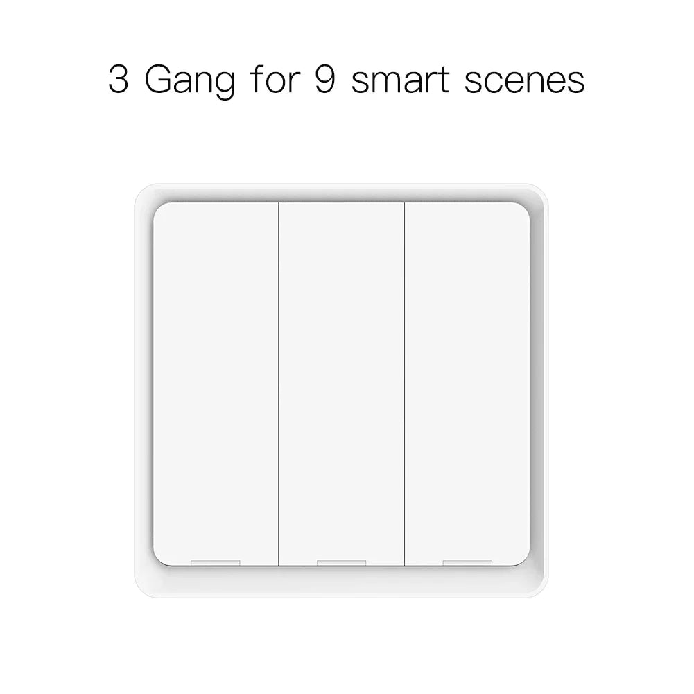 MOES 4 Gang Tuya ZigBee Wireless Scene Switch - 12 Customizable Automation Scenarios, Battery-Powered Push Button Controller for
