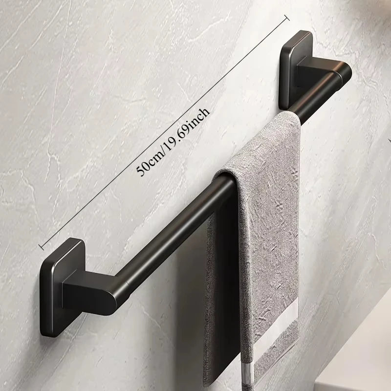 6pcsBathroom Towel Rack Towel Holder Self-adhesive Bathroom Towel Rack Hooks  Bathroom Shelf Without Drilling Towelrack Bathroom