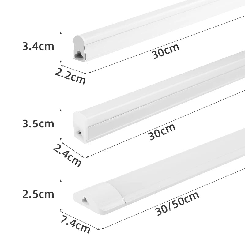 LED Light Cabinet With 1.8M Switch 0.3M/0.5M Kitchen Tube Lamp 10W/20W Super Bright For Home Bedroom Light Under kitchen Cabinet