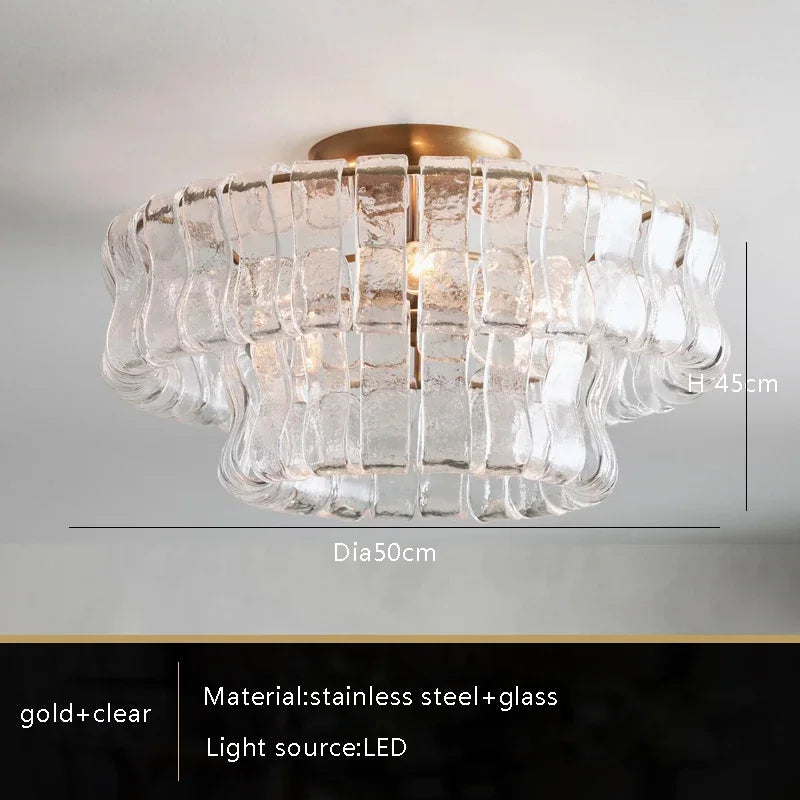 Gray Glass Ceiling Chandeliers 2026 Classic Round Hanging Lamps for Ceiling Home Decoration Lighting Gold Lustres Lamparas