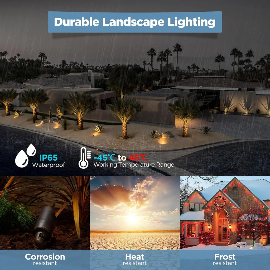12V Waterproof LED Spotlights for Garden and Yard, Bronze Accent Lighting Fixture Without Bulb, 6 Pack