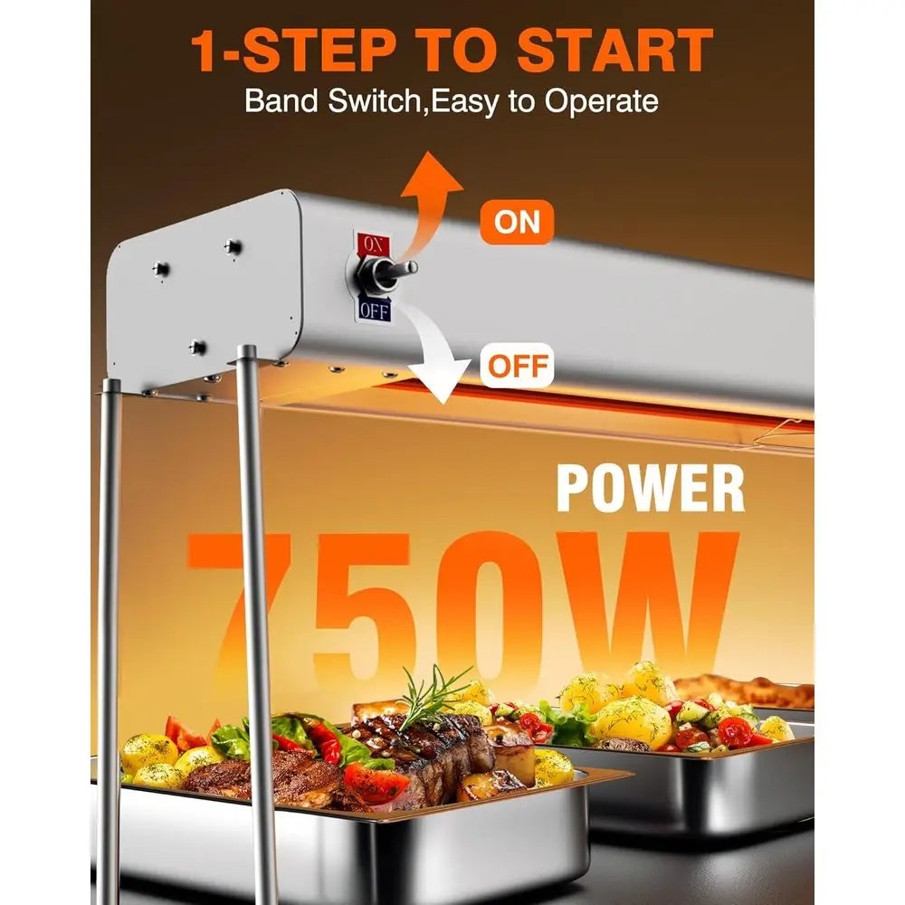 ood Heat Lamp - 36 Inch ood Warming Lamp Heater or Catering Kitchen Restaurant Buet, Over& Hanging ood Warmer Lamp Strip,750W