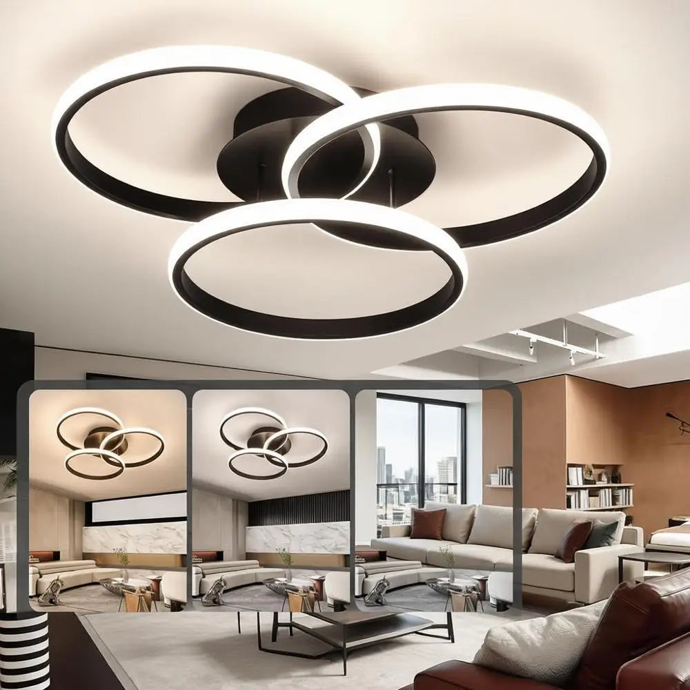 Dimmable LED Ceiling Light Fixtures with Remote Control, Suitable for Bedroom, Living Room, Dining Room, Kitchen (3000K-6500K)