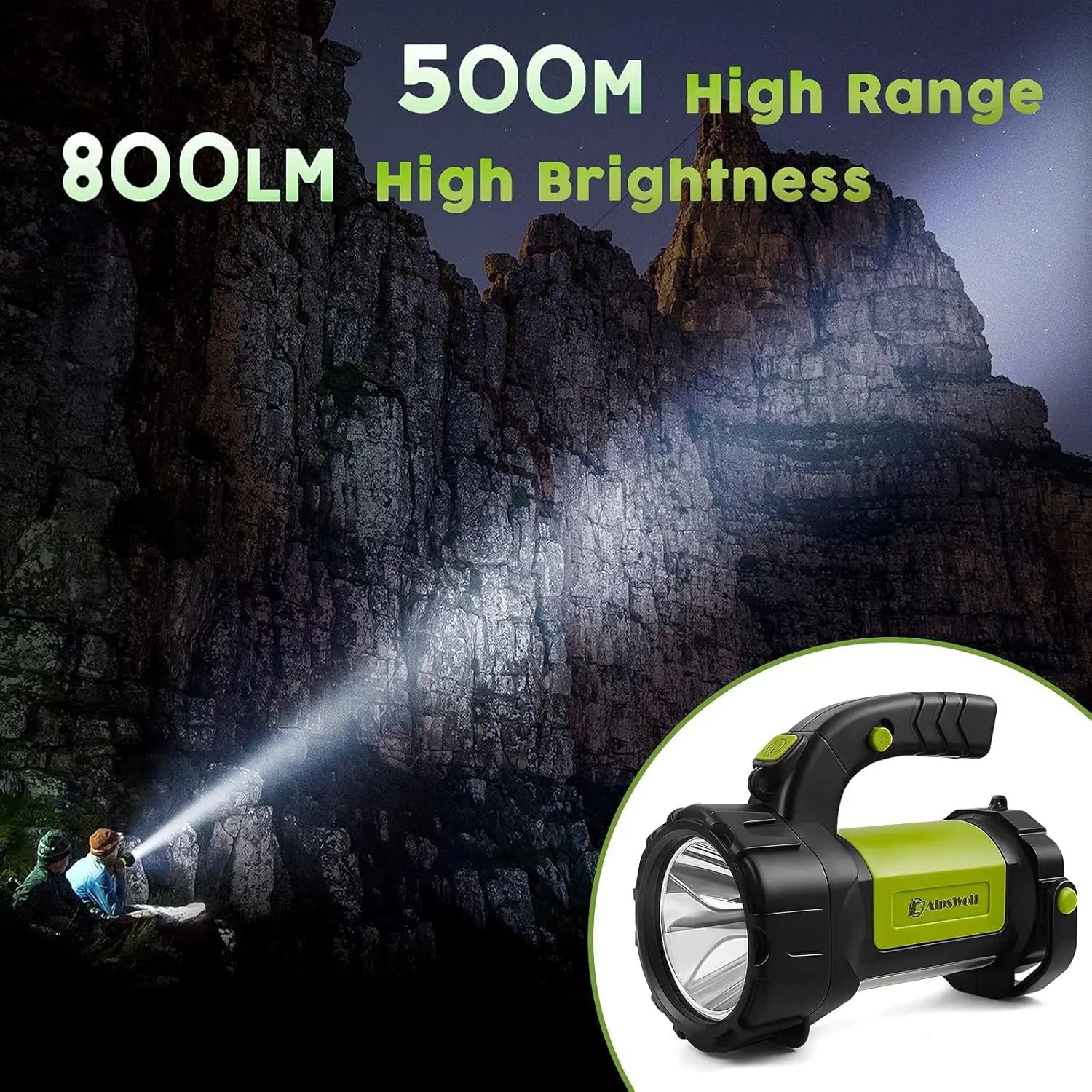 Rechargeable Camping Lantern 2-Pack, 800LM LED Flashlight with 3600mAh Battery, Portable Emergency Light for Outdoor Hiking