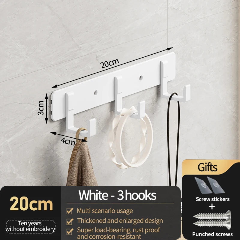 Hooks for hanging clothes at the entrance door, hanging hangers on the wall, and strong hooks for the wardrobe in th