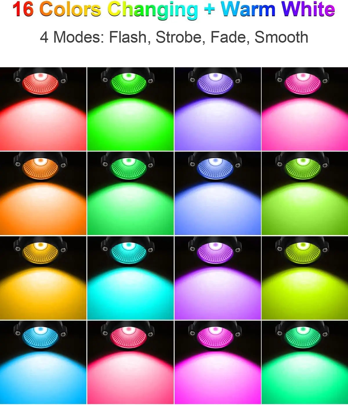 12W RGB Low Voltage Landscape Lights, LED Color Changing Outdoor Spotlight, IP66 Waterproof for Yard Garden Path (12 Pack)