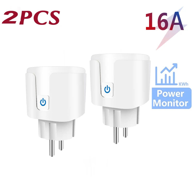 Smart Plug WiFi Socket EU 16A/20A With Power Monitor Timing Function Tuya Smart Life APP Control Works With Alexa Google Home