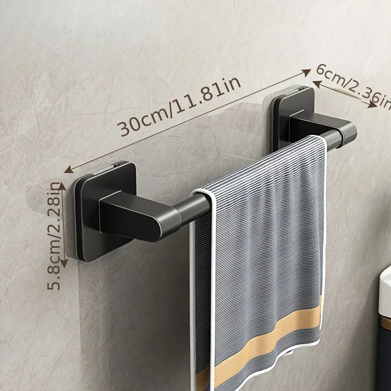6pcsBathroom Towel Rack Towel Holder Self-adhesive Bathroom Towel Rack Hooks  Bathroom Shelf Without Drilling Towelrack Bathroom