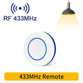 RF 433MHz Wireless Light Switch Mini Round Button Wall Panel Switch Remote Control 220V 110V 10A Relay Controller For LED Lamp