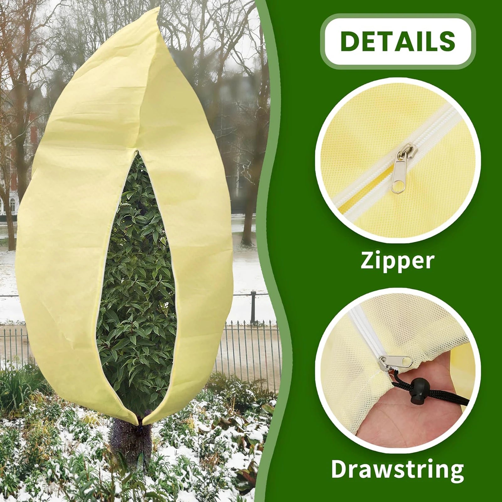 Plant Cover Anti Frost Blanket Trees Winter Freeze Protection Reusable Drawstring Closure Bag for Dwarf Trees Plants Shrubs