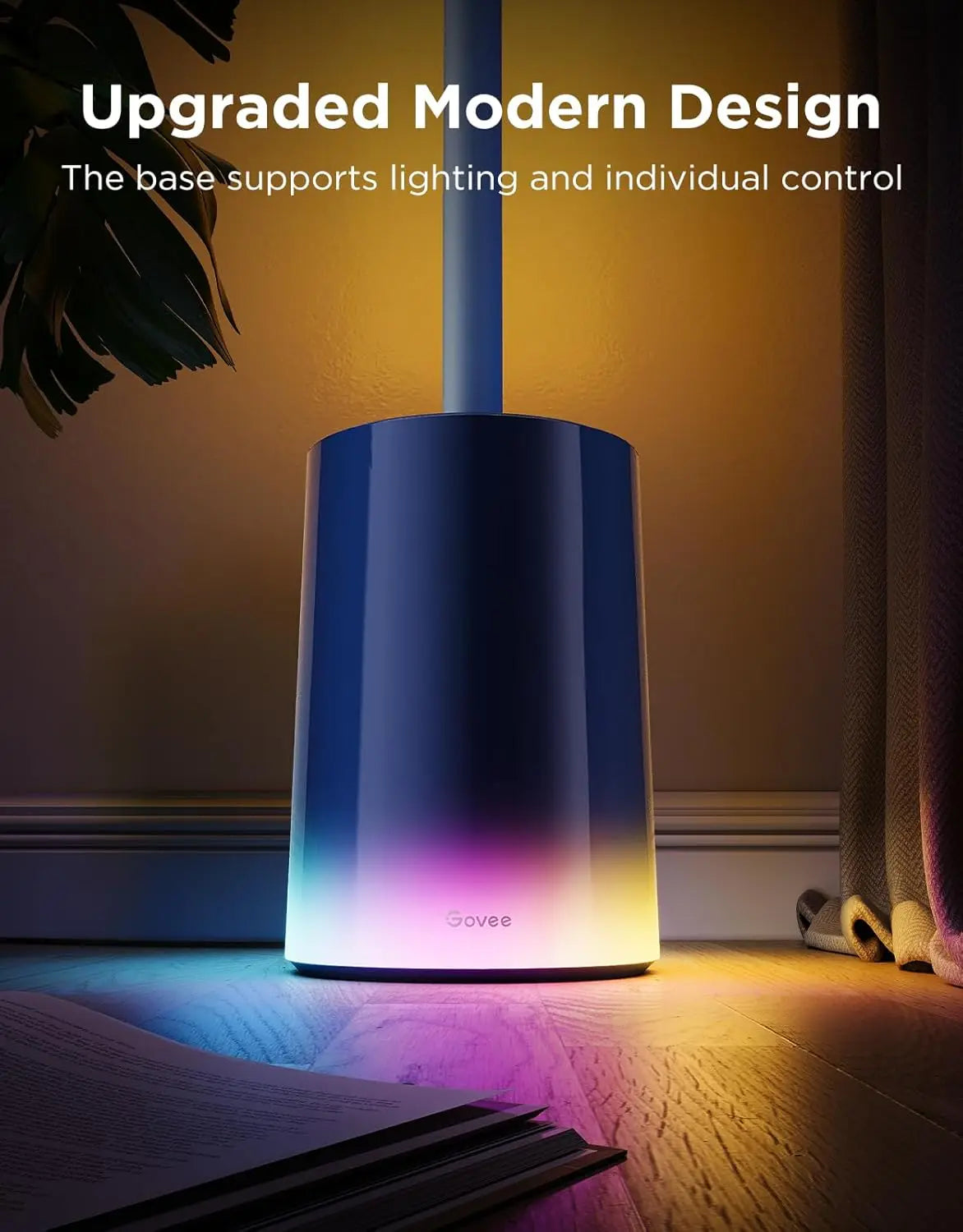 Smart RGBIC Floor Lamp with Voice Control, Music Sync, and Scene Modes for Living Room or Bedroom