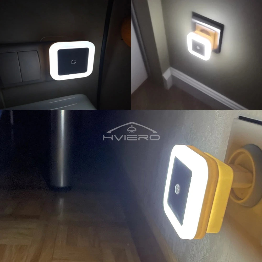 1/2/4PCS LED Wireless Sensor Night Light EU US Plug Mini Square For Baby Children Living Room Bedroom Corridor Lighting Lamps