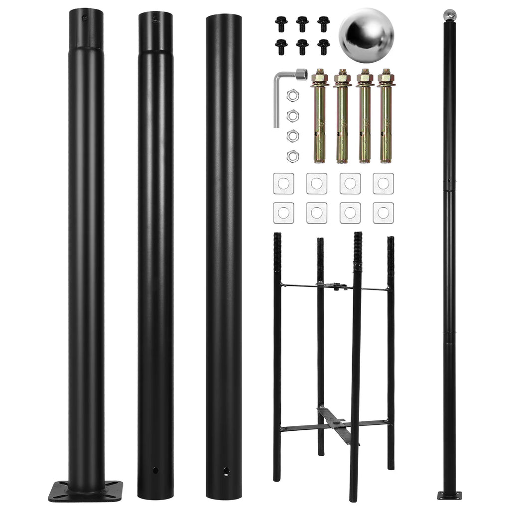10Ft Tall Courtyard Light Pole with Rebar Cage Base Heavy Duty Street Lamp Post Weather-Resistant for Street/Parking Lots/Park