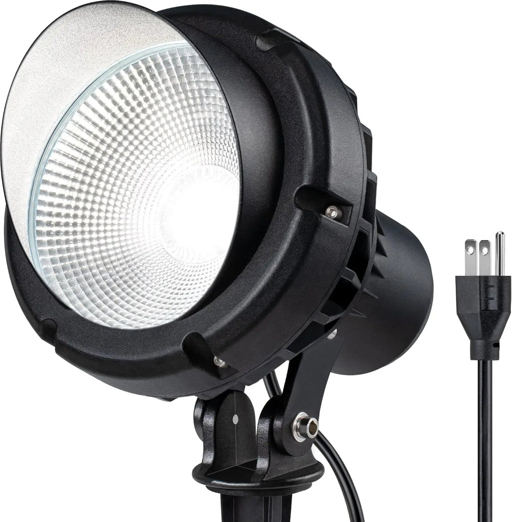 40W LED Outdoor Spotlight, 5000K Daylight White, IP65 Waterproof, Adjustable Beam for Yard Tree Flag Pole Lighting