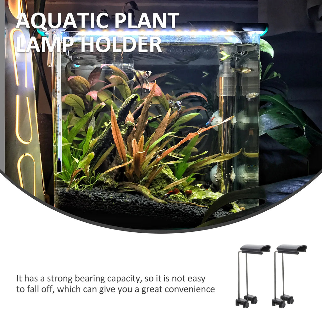 2pcs Water Plant Lamp Bracket Strong Durable Plastic Aquarium Light Holder For Fish Tank Accessories Easy Installation