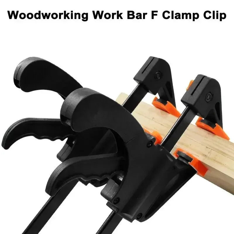 2PCS Woodworking Work Bar 4 Inch Clamp Clip Set Hard Quick Ratchet Release Clip DIY Carpentry Hand Tool Woodworking Clamp