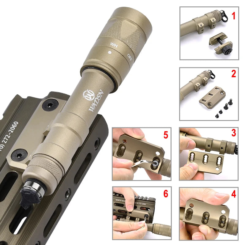 Tactical Surefire M300 M600 Offset Scout Mount Fit SMR Rail Base Airsoft PLH V2 350 Flashlight Mount