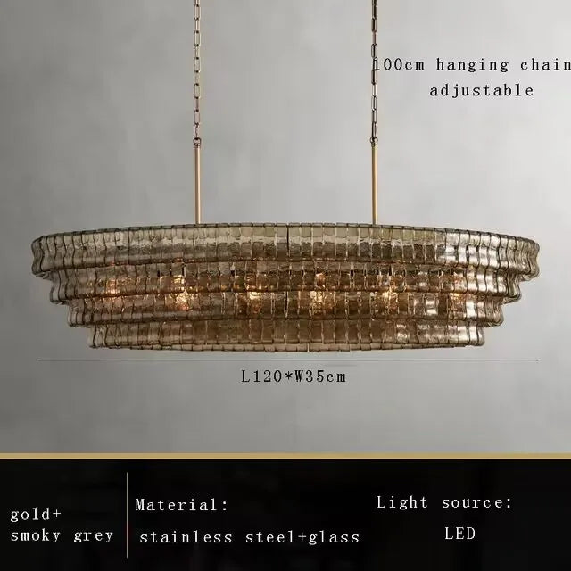 Gray Glass Ceiling Chandeliers 2026 Classic Round Hanging Lamps for Ceiling Home Decoration Lighting Gold Lustres Lamparas