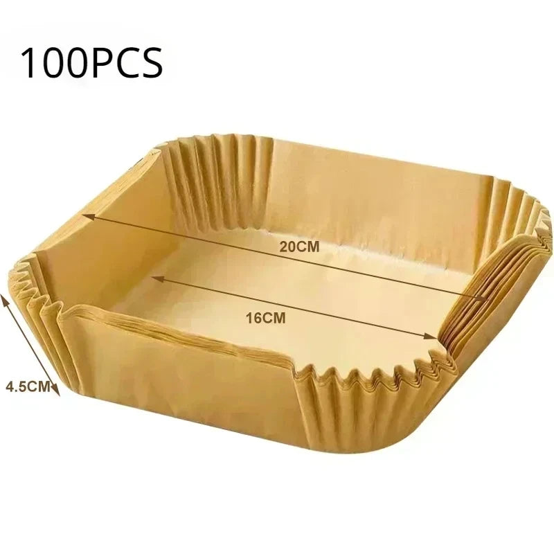 50/100pcs Square Silicone Oil Paper Mini Air Fryer Liner Suitable For Most Air Fryers Non Stick Air Fryer