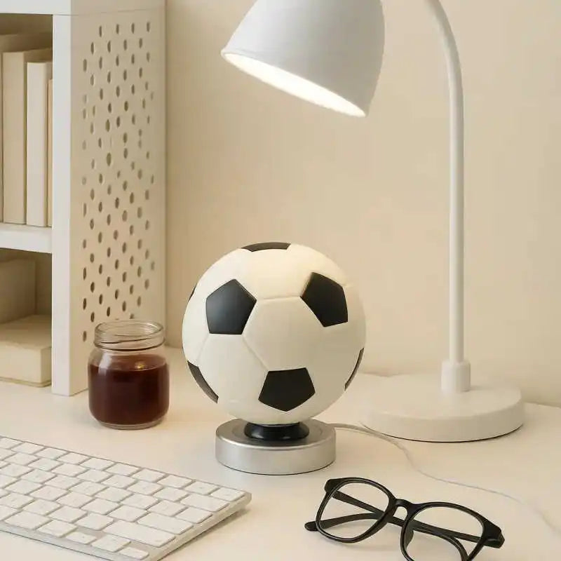 Football Basketball Glass Table Lamp Modern Minimalist Kids Room Reading Bedside Fan Boyfriend Gift Lamp