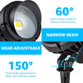 40W LED Outdoor Spotlight, 5000K Daylight White, IP65 Waterproof, Adjustable Beam for Yard Tree Flag Pole Lighting