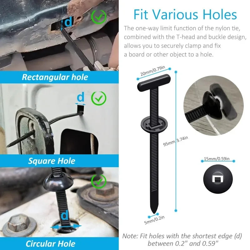New Heavy Duty Nylon Cable Ties Universal Self Locking Zip Ties for Car Repair Daily Use Office Organization  Cable Marker