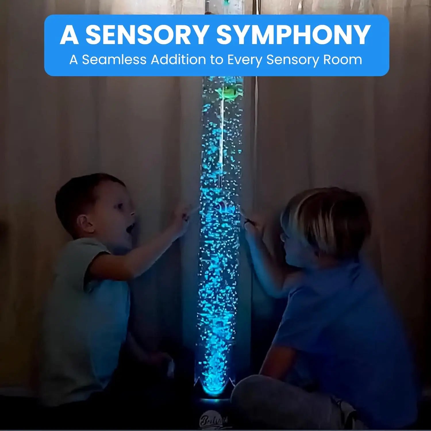 4ft LED Water Bubble Tube Lamp with 16 Color Changing Effects, Remote Control & Fish Decor for Kids and Home