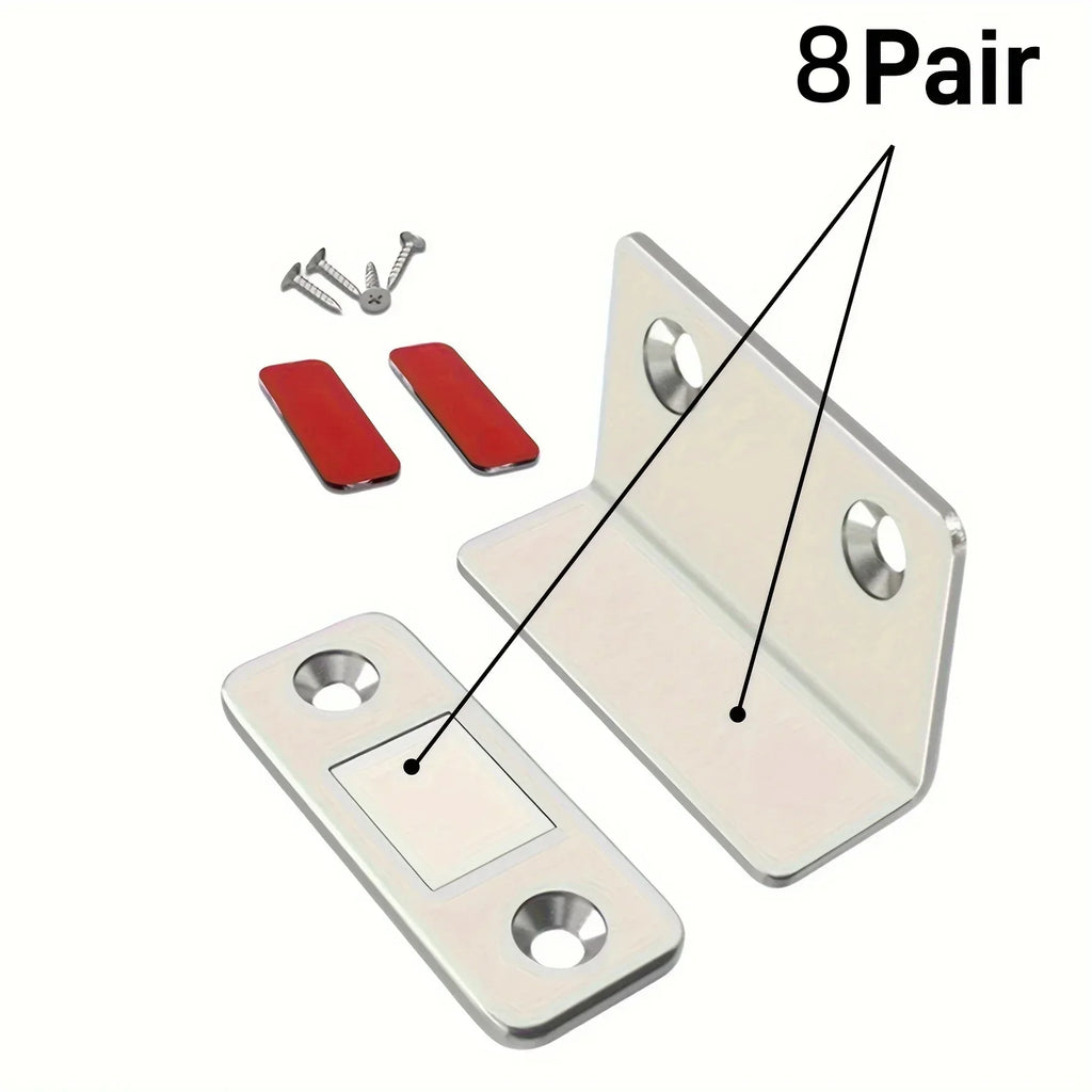 Magnetic Door Catch Latch -Invisible Strong Adhesion, Drill-Free Mount, Seamless Release- Ideal for Cabinets, Sliding Doors