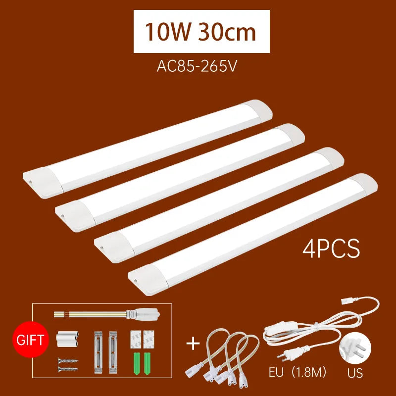 LED Light Cabinet With 1.8M Switch 0.3M/0.5M Kitchen Tube Lamp 10W/20W Super Bright For Home Bedroom Light Under kitchen Cabinet
