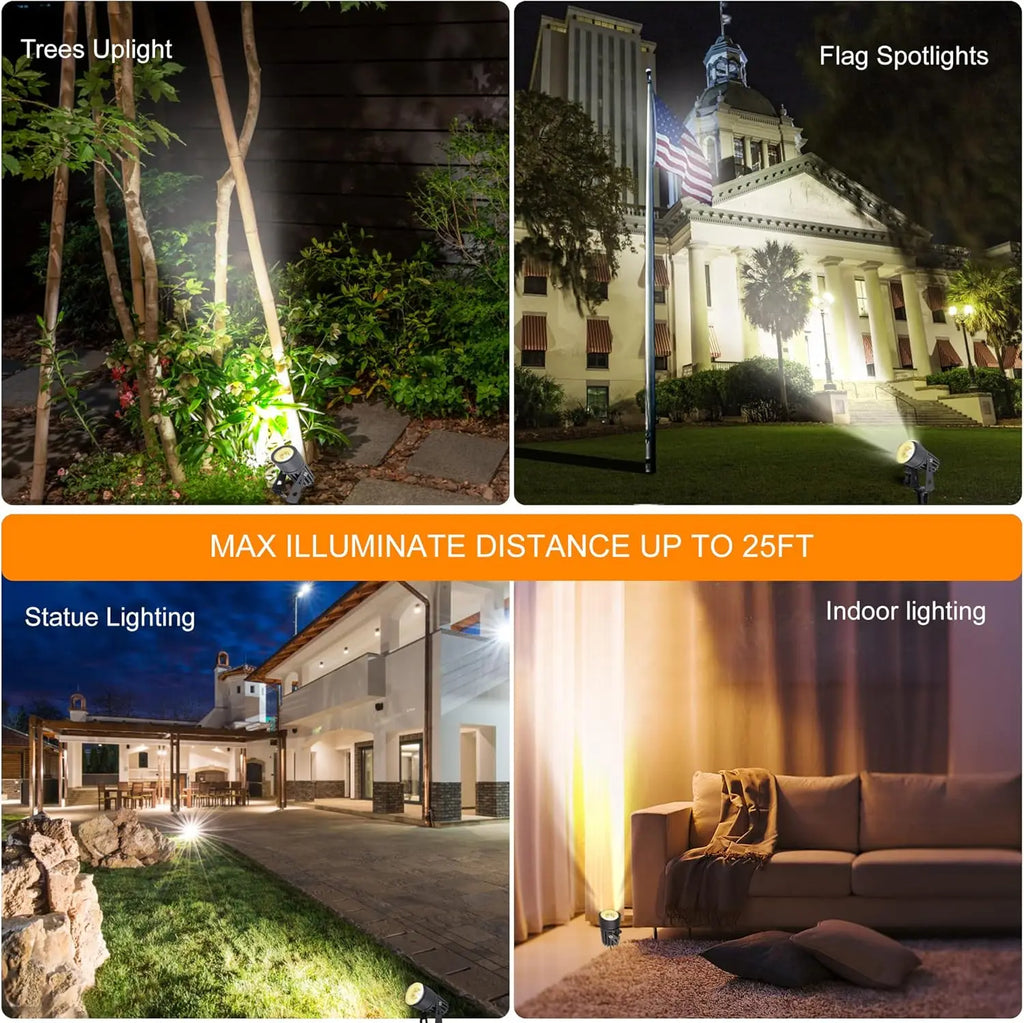 Solar-Powered Aluminum LED Spotlight for Outdoor Garden Landscape with Adjustable Angle and Waterproof Design