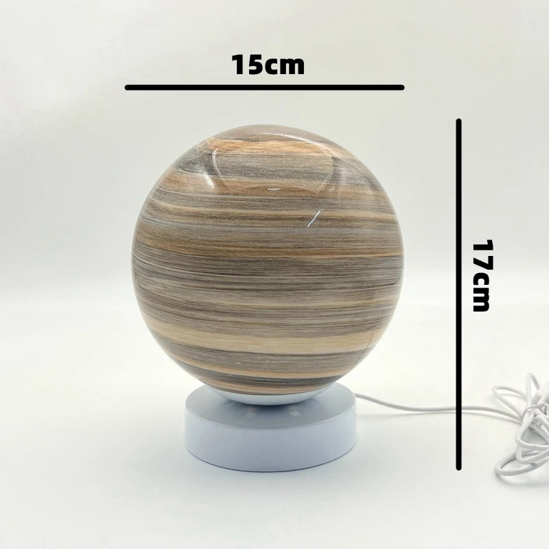 Planet Table Lamp Glass Moon Starry Sky Planet Table Lamp Bedroom Bedside Desktop Ornament Graduation Gift Room Bar Restaurant