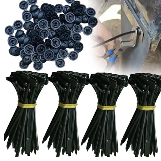 Nylon Universal Cable Tie Buckle-Heavy Duty Zip Ties Holder with Pin & Button Design Plastic Cable Ties Tool Fasteners Car Body