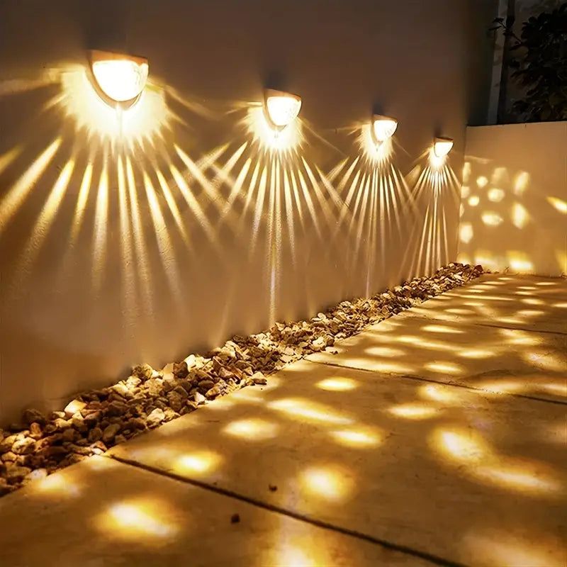 NNETM Illuminate Your Holidays: 4-Pack Solar Fence Lights for Festive Deck Decoration