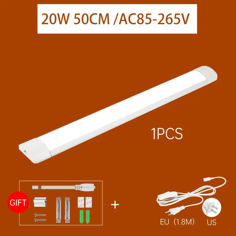 LED Light Cabinet With 1.8M Switch 0.3M/0.5M Kitchen Tube Lamp 10W/20W Super Bright For Home Bedroom Light Under kitchen Cabinet