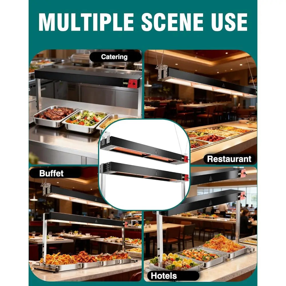 ood Heat Lamp 36'' - 1050W Commercial ood Warmer Lamp OverHanging & Standing Electric Strip Heating Lamps or Buet Catering Resta