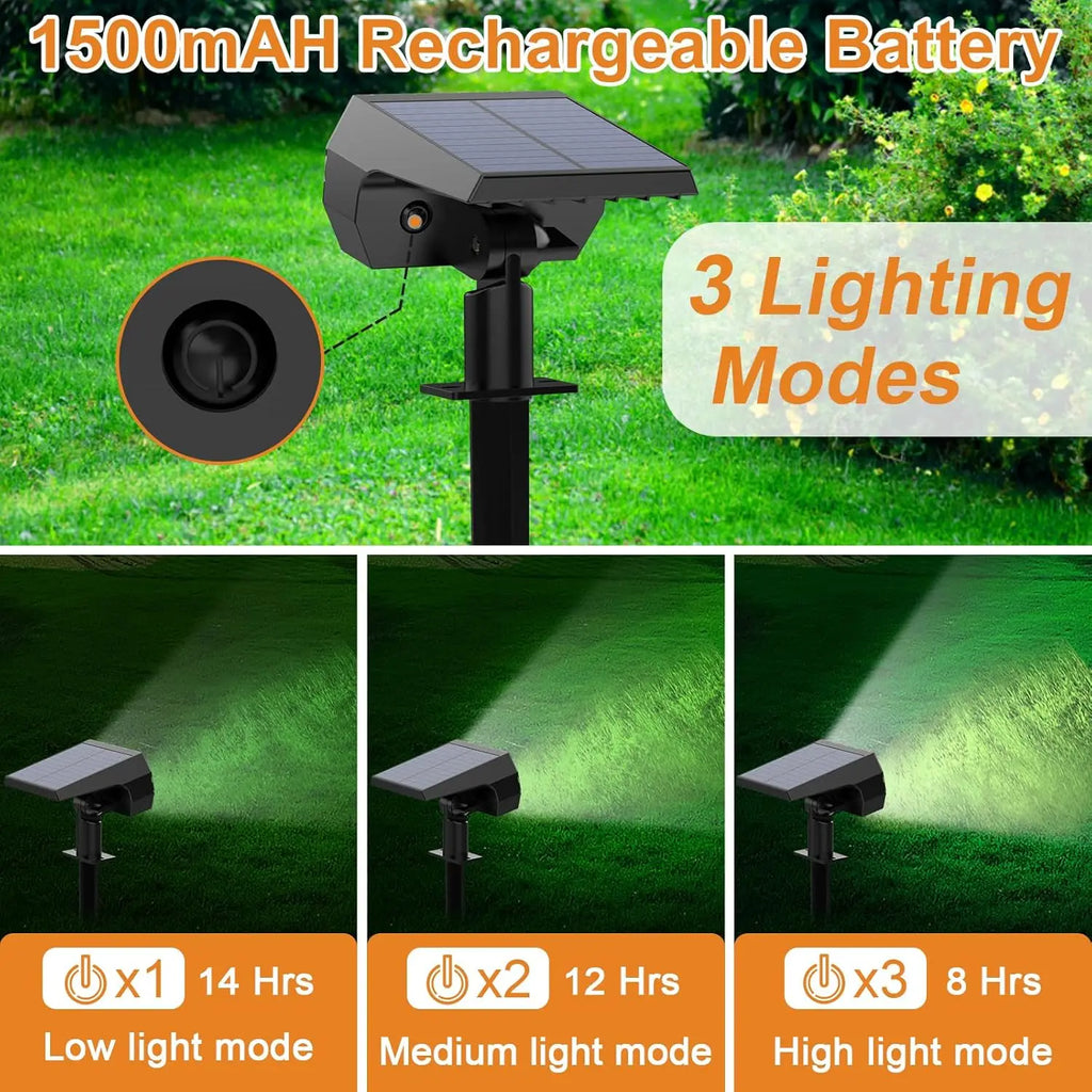 6-Pack Solar Spot Lights, 65 LED Outdoor Landscape Lighting with 3 Modes, IP68 Waterproof for Garden Walkway Driveway