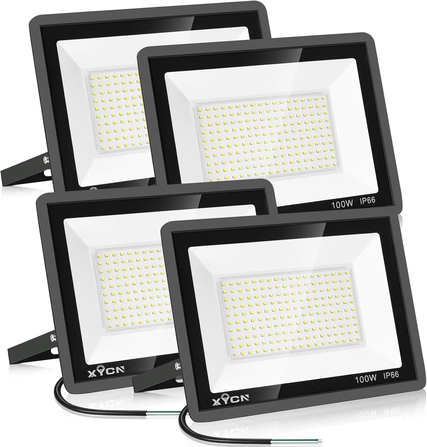 100W LED Flood Light, IP66 Waterproof Outdoor Security Lighting, 12500LM Bright for Yard Garden Court