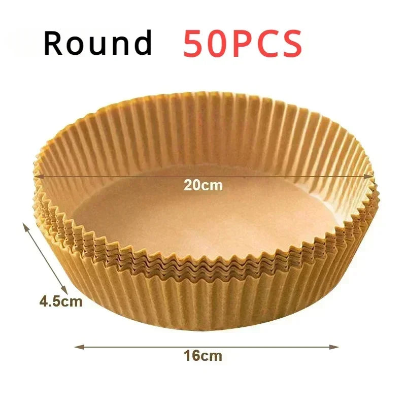 50/100pcs Square Silicone Oil Paper Mini Air Fryer Liner Suitable For Most Air Fryers Non Stick Air Fryer