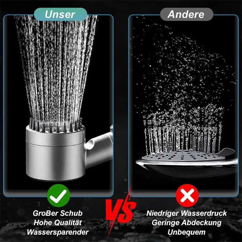 Handheld Shower Head Filter 3 Modes High Pressure Massage Spa Water Saving with ON/OFF Switch for Bathroom
