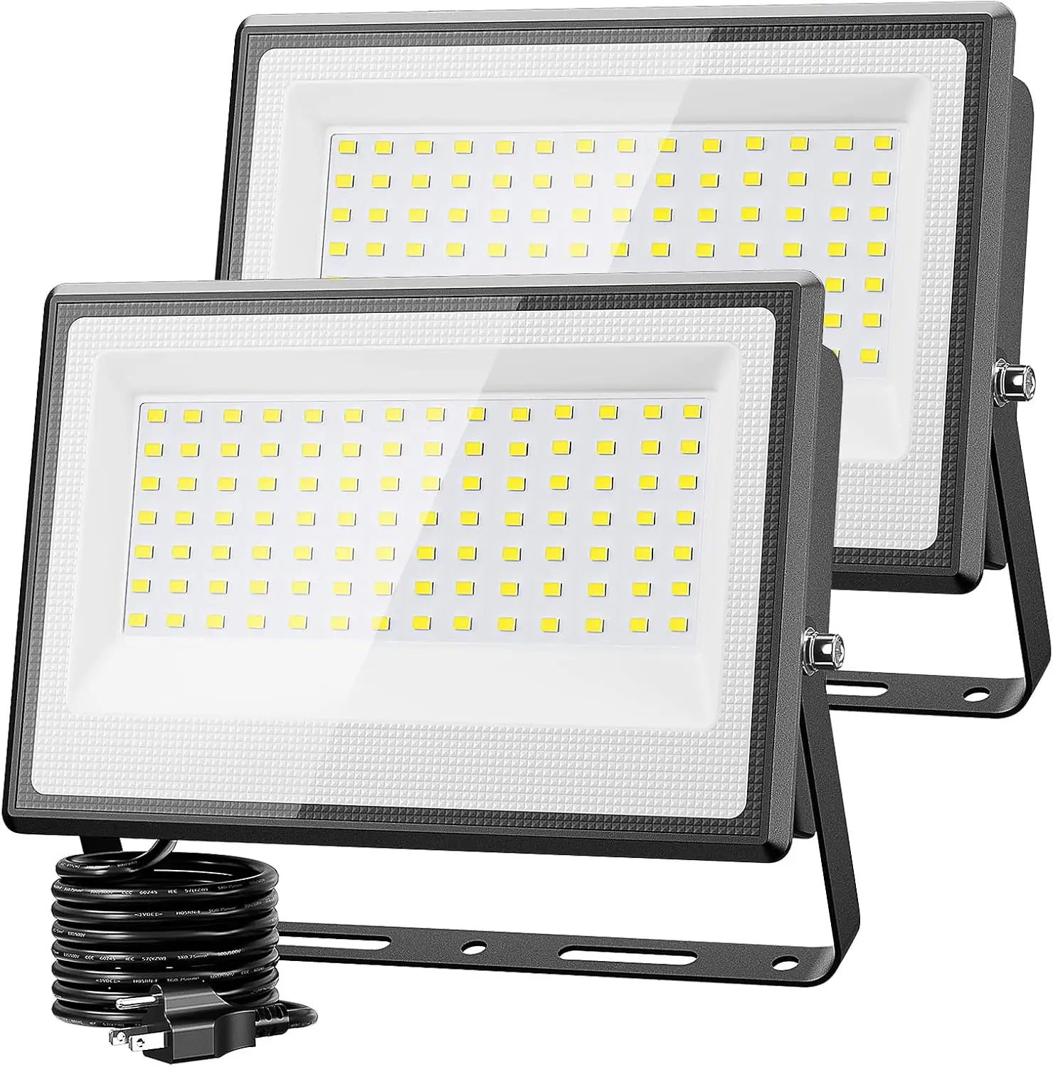 130W LED Flood Light, 13000lm Outdoor Work Light with Plug, IP66 Waterproof Security Lights for Yard Stadium Lawn