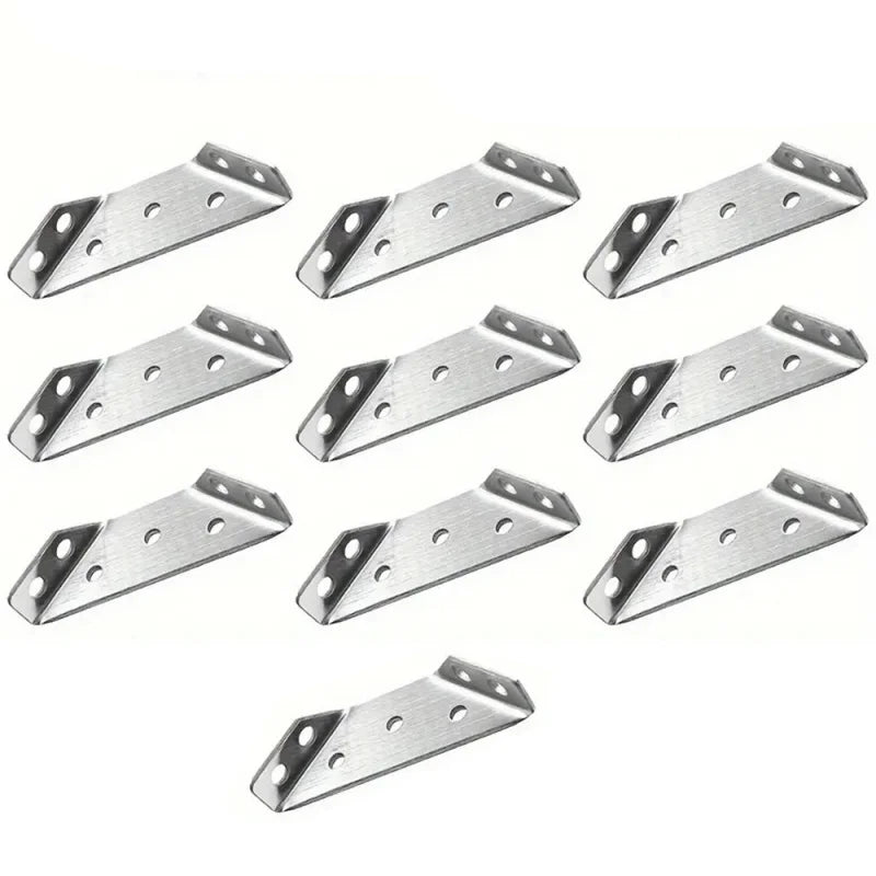10/20/40/50pcs Thickened 90 Degrees Right Angle Stainless Steel Fixed Bracket Furniture Connectors - Home Improvement