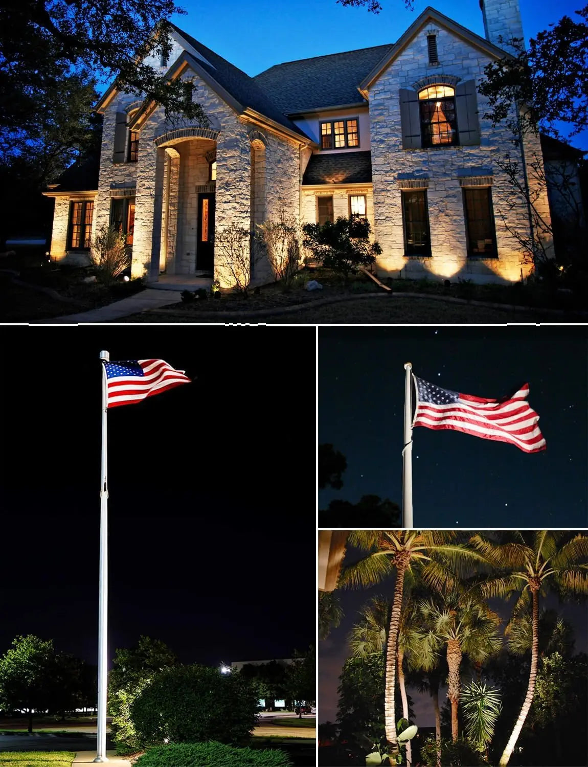 30W Waterproof LED Spotlight 3000LM Warm White Outdoor Lighting for Garden Path Yard Decor