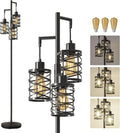 70" Dimmable Floor Lamp with 3 Bulbs, Industrial Style Standing Tree Light for Living Room, Bedroom, Office